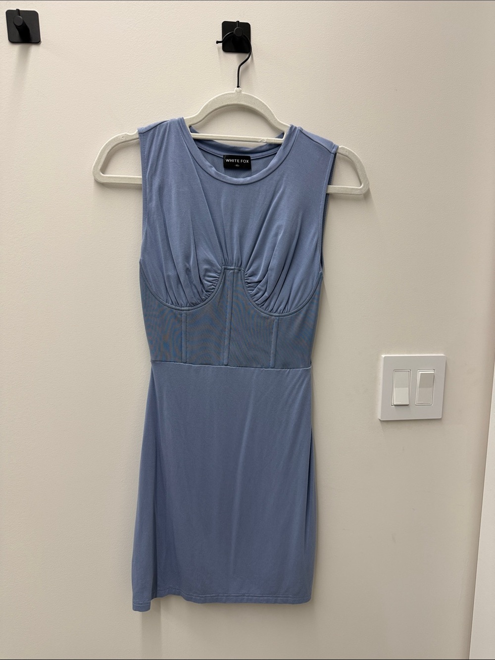 Dusty Blue Sleeveless Bodycon Dress